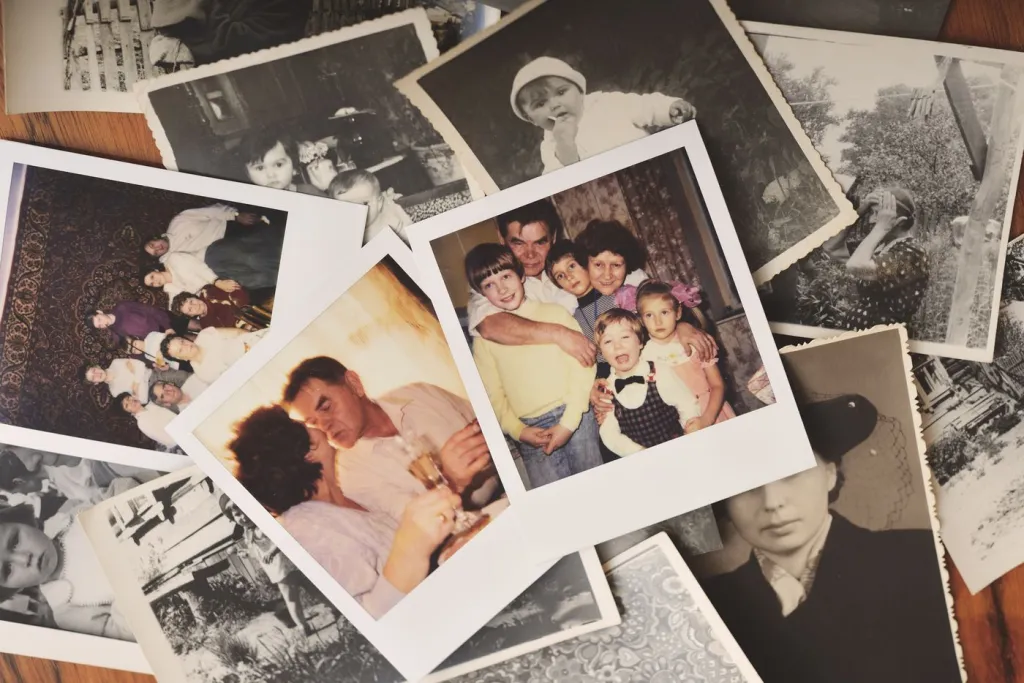 old photos stored in a shoebox