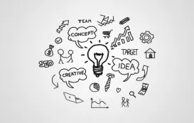 Ein whiteboard mit woertern wie ideen