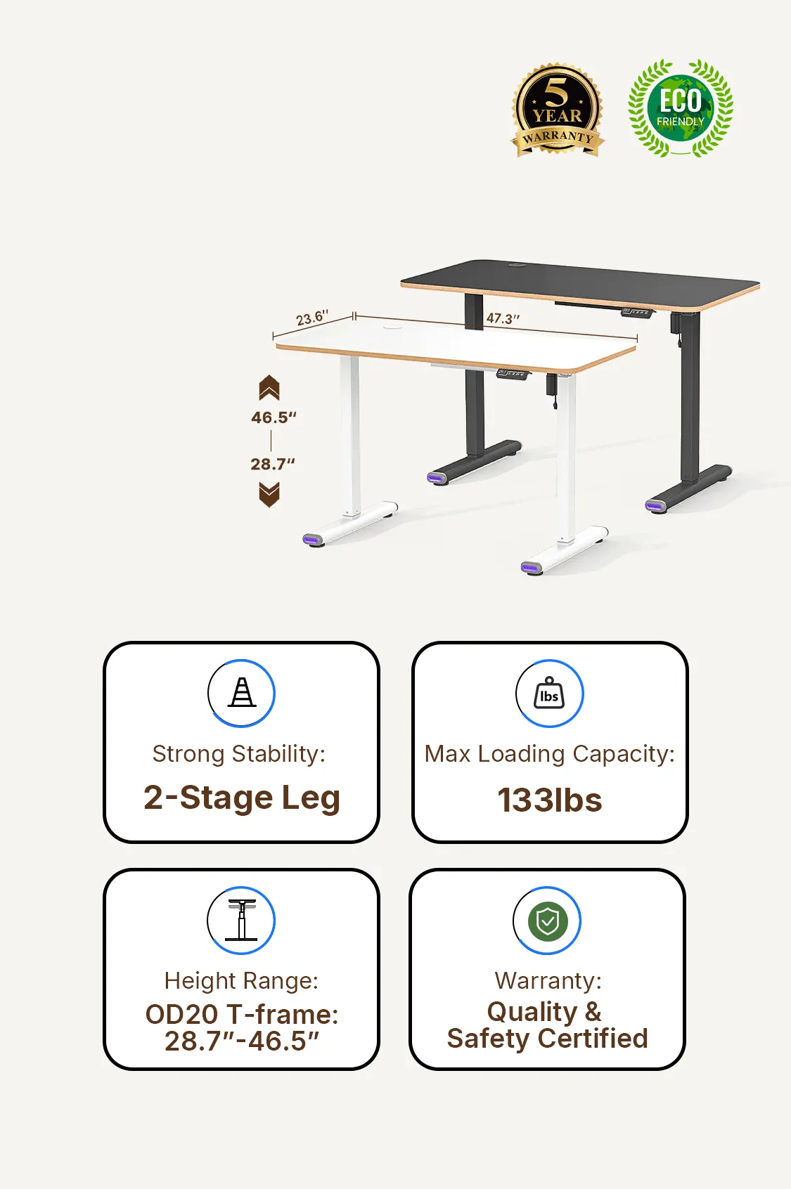 メモリープリセット機能付き電動昇降デスク | NearHub OD20