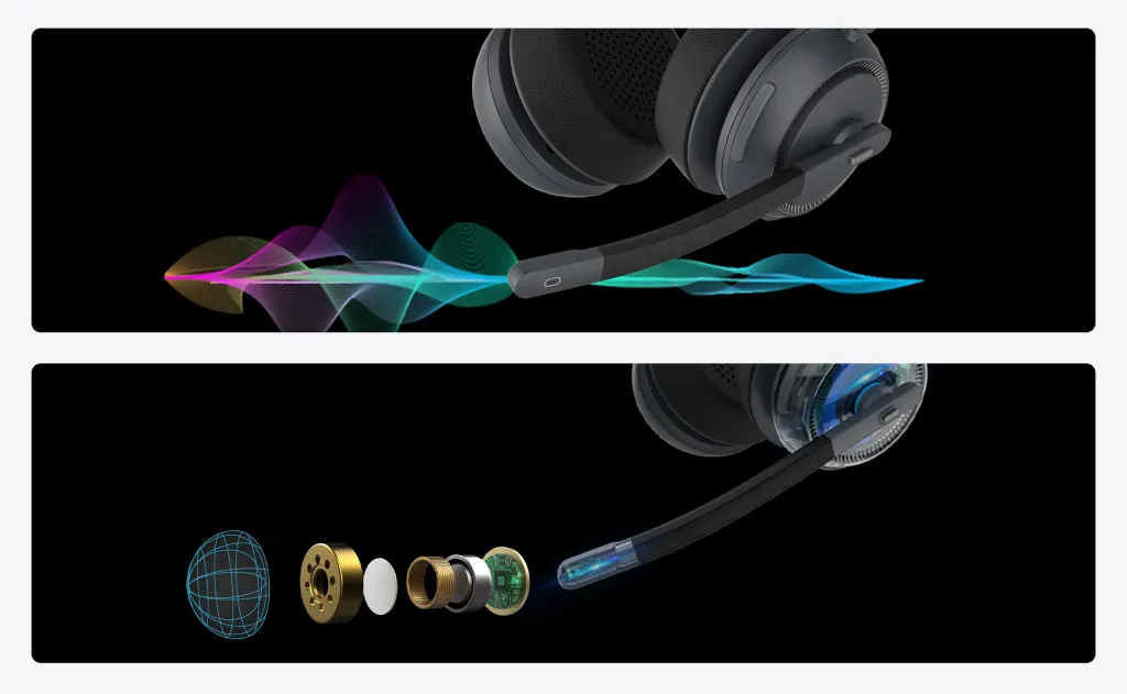 Nearity EP320 over-ear headset with ENC noise cancellation for remote work