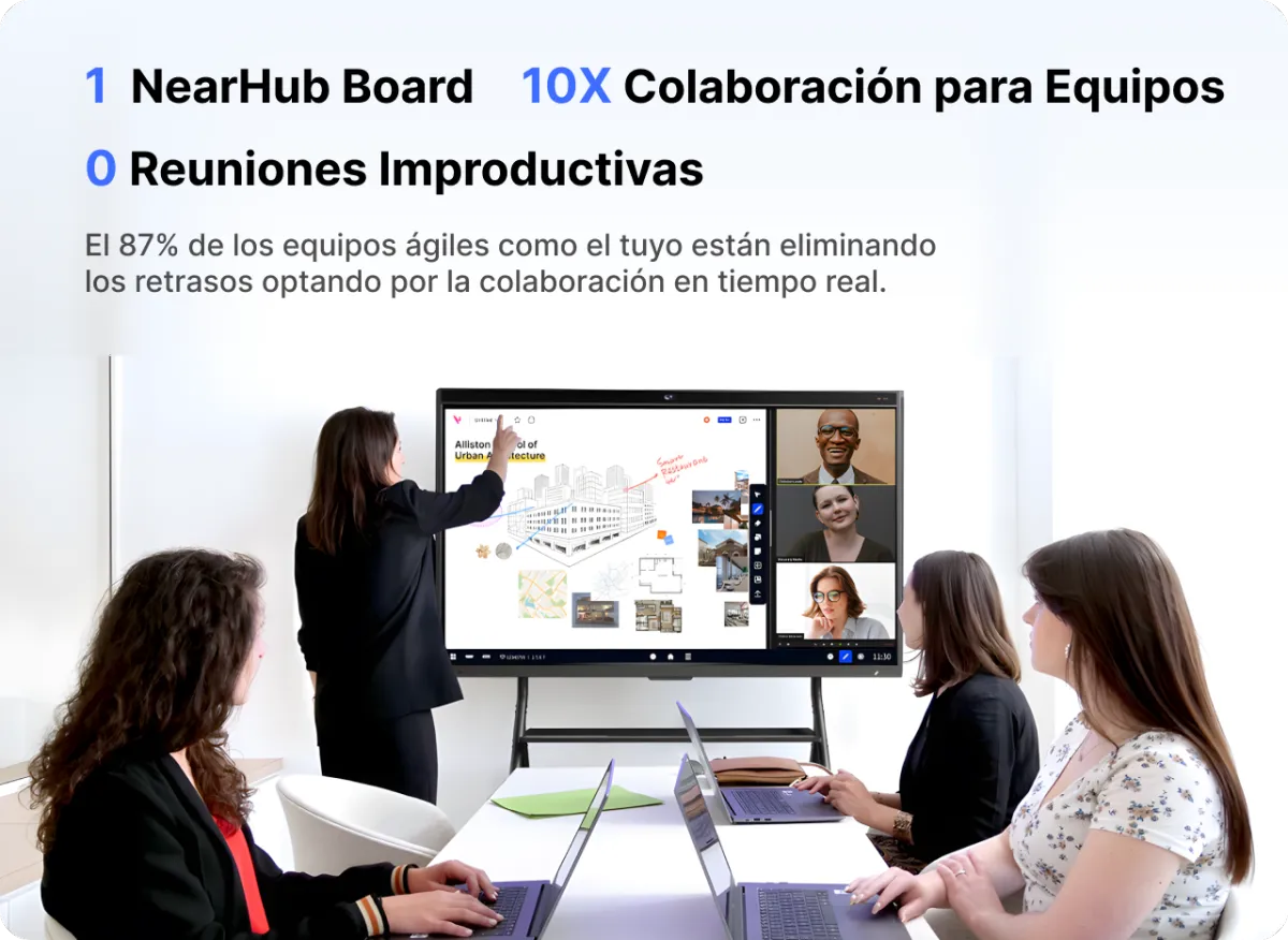 NearHub Board S Pro interactive smart whiteboard for business meeting