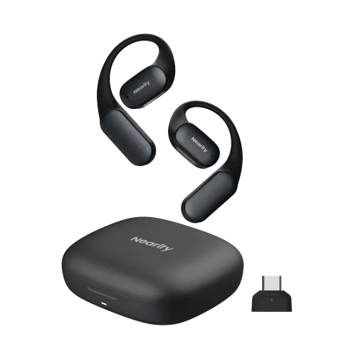 Bluetooth耳掛けワイヤレスイヤホン,ドングル付き低遅延ワイヤレス