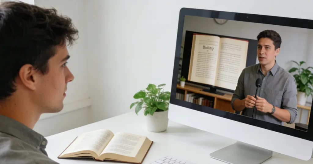 a man is taking free online ministry classes
