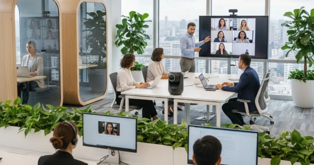 having a zoom meeting