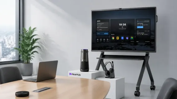 hybrid meeting room setup with nearhub device