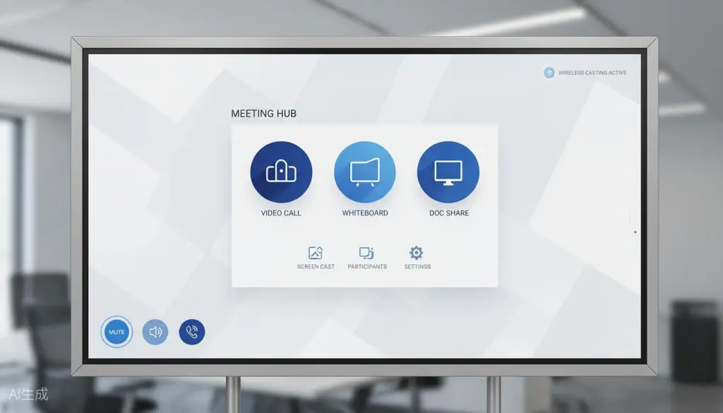Figure 4: Clean, intuitive Launcher UI on an interactive display screen