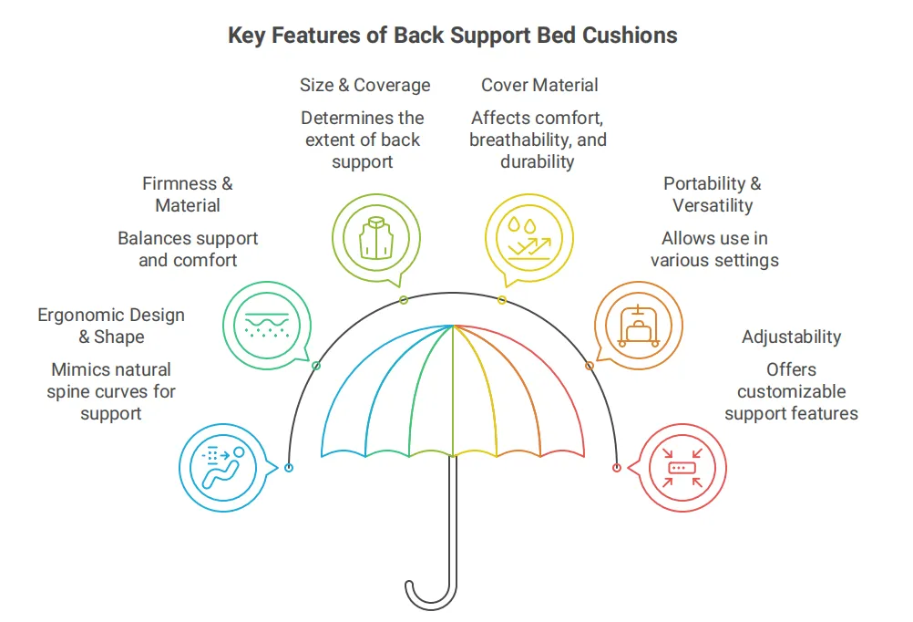 key features back support bed cushion