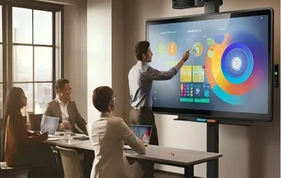 Meeting mit interaktives display