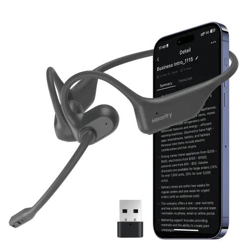 Nearity MemPod Pro 2S ワイヤレスイヤホン オープンイヤホン GPT搭載ワイヤレス文字起こしオープンイヤーイヤホン｜Nearity MemPod
