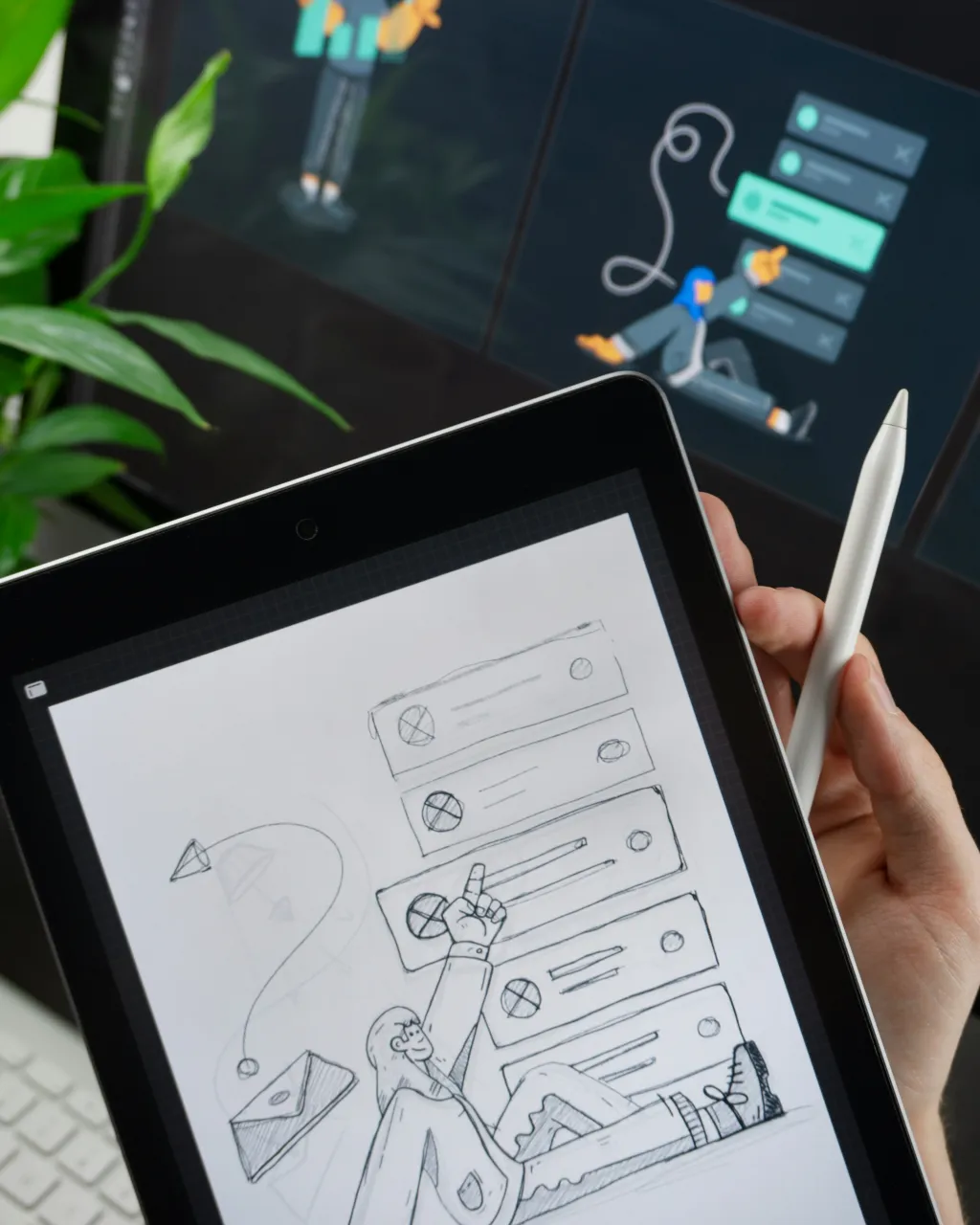 Menschen verbinden iPad mit smartboard verbinden zum malen