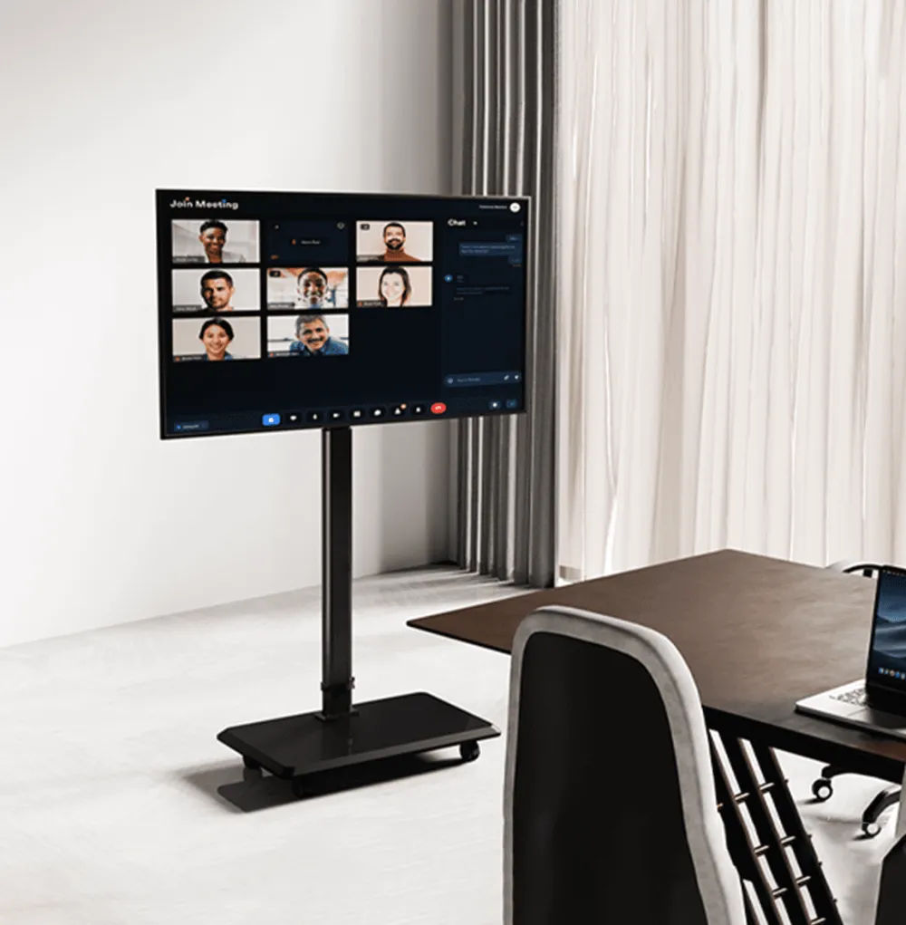 Rolling TV stand for meeting room