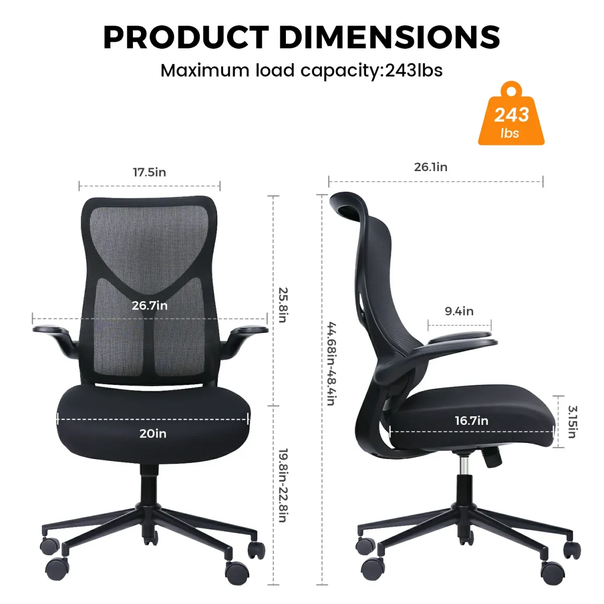 Black office chair for small person