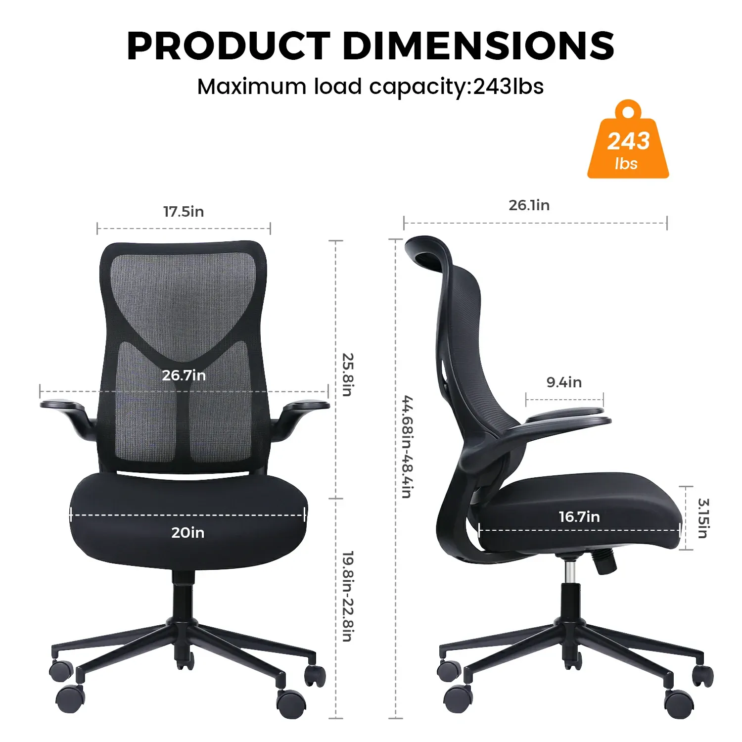 Black office chair for small person