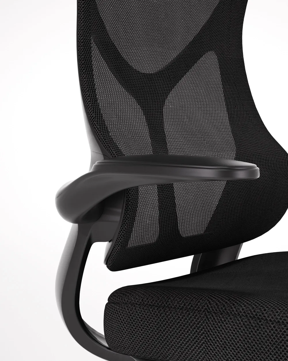 Seat of a small black study chair