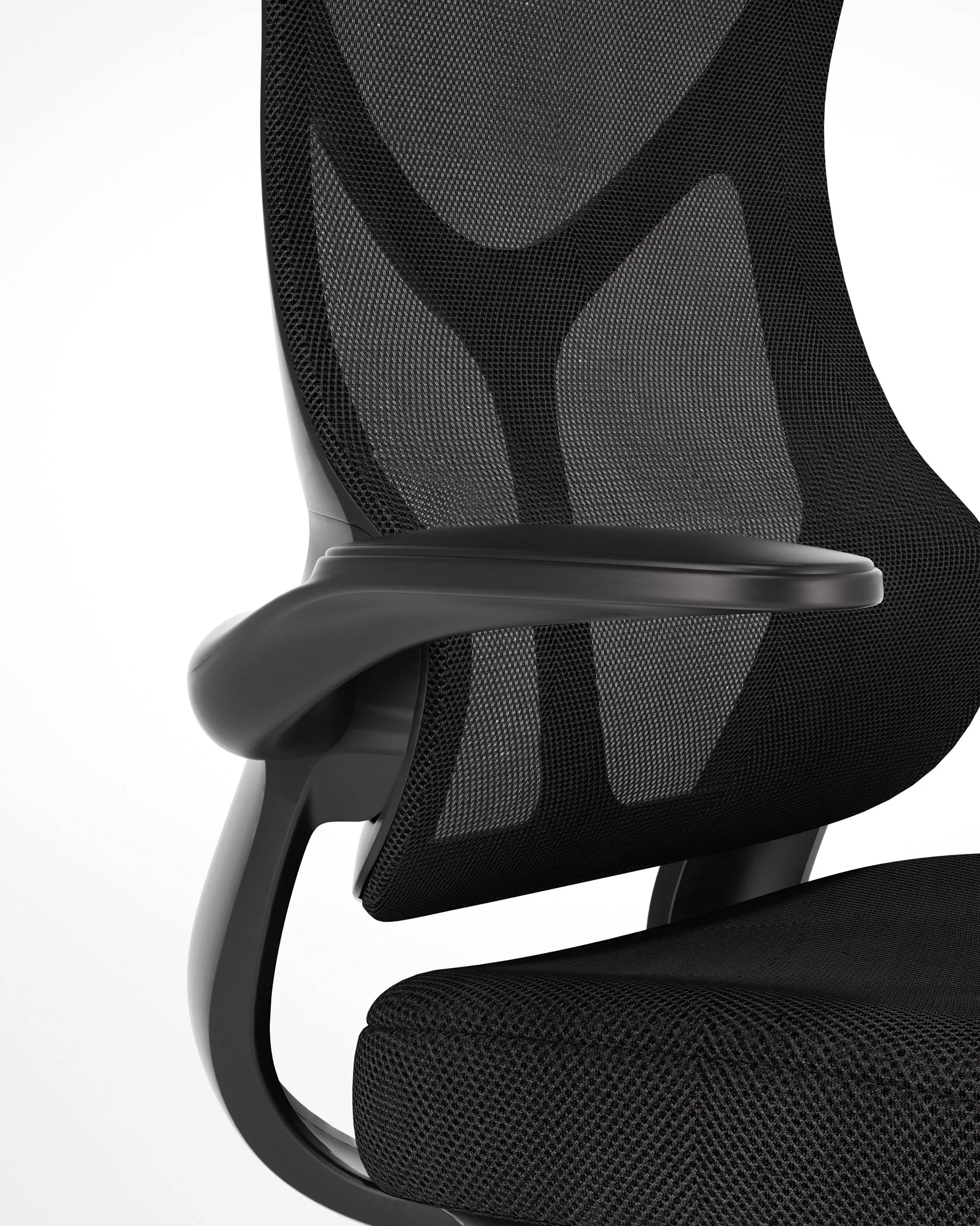 Seat of a small black study chair