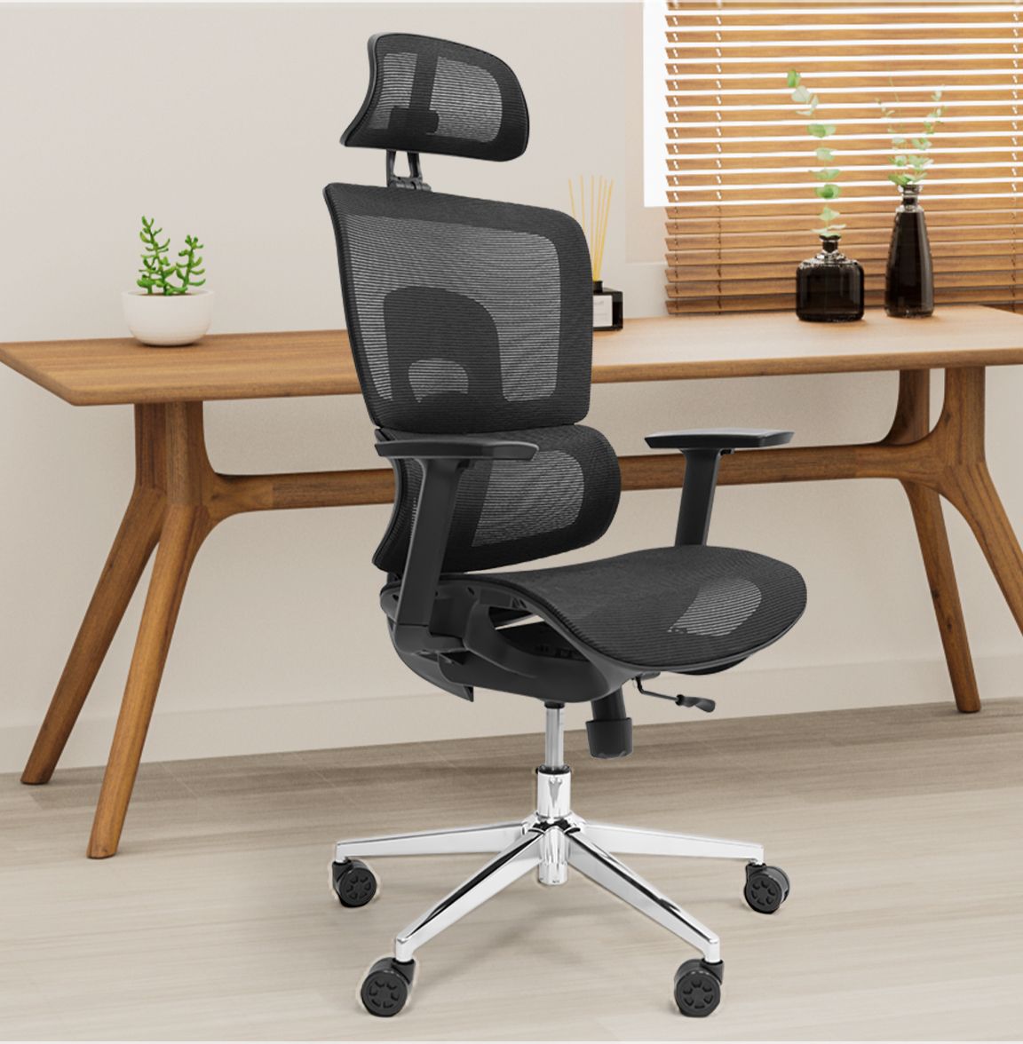 NearHub Ergo EC20 ergonomic desk chair with neck support in home office | shop