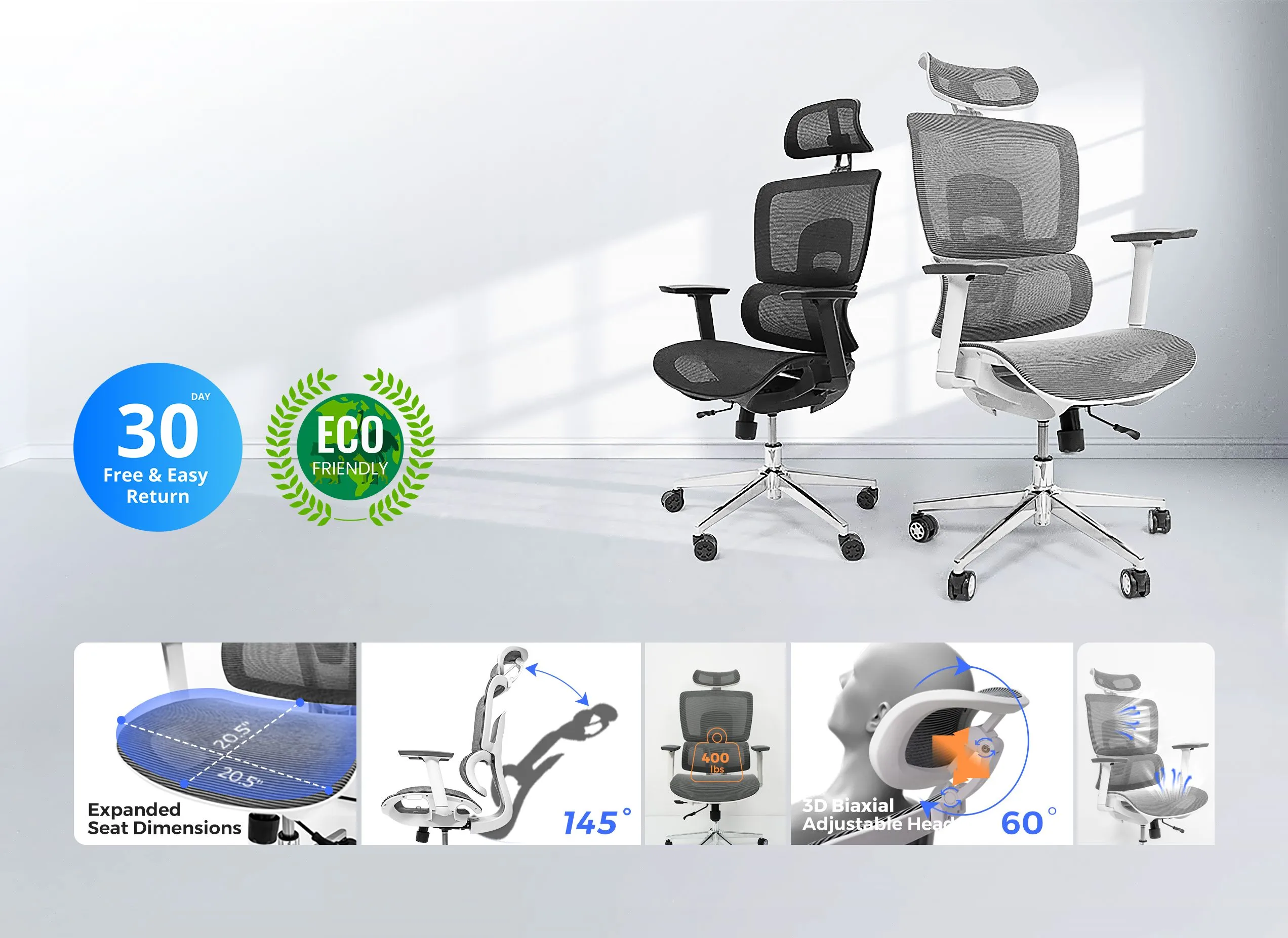 NearHub Ergo EC20 best ergonomic office chair for tall person with 2 colors