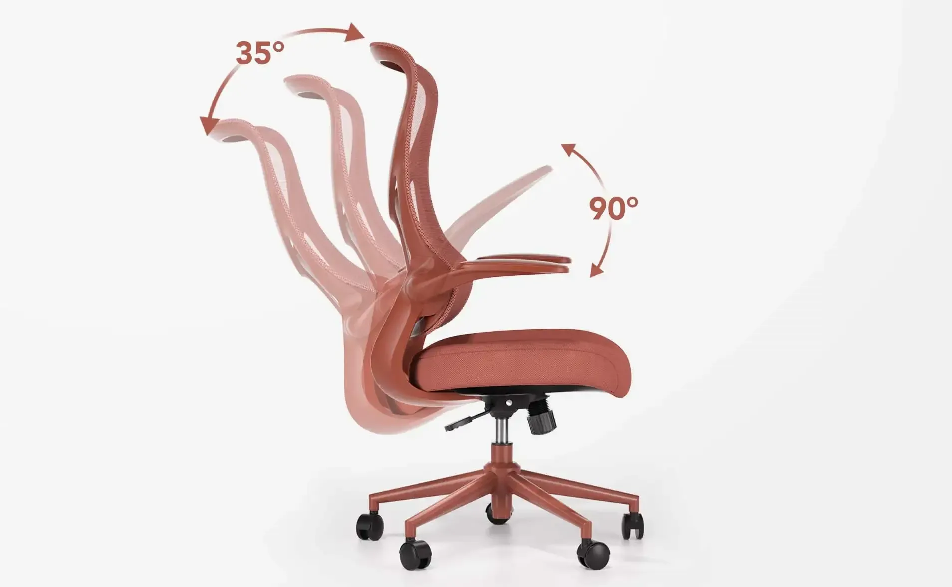 NearHub Ergo EC10 red ergonomic chair small with adjustable backrest and armrests