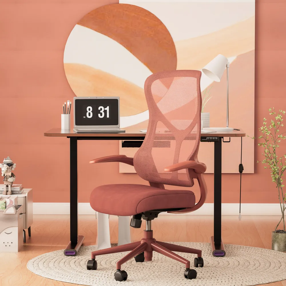 A red desk chair for small desk