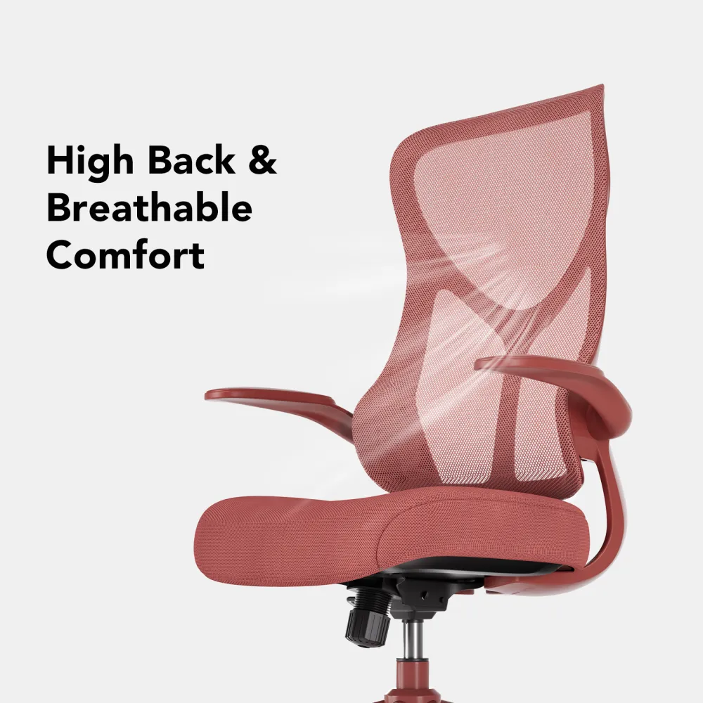 High back and breathable comfort of the desk chair for small desk