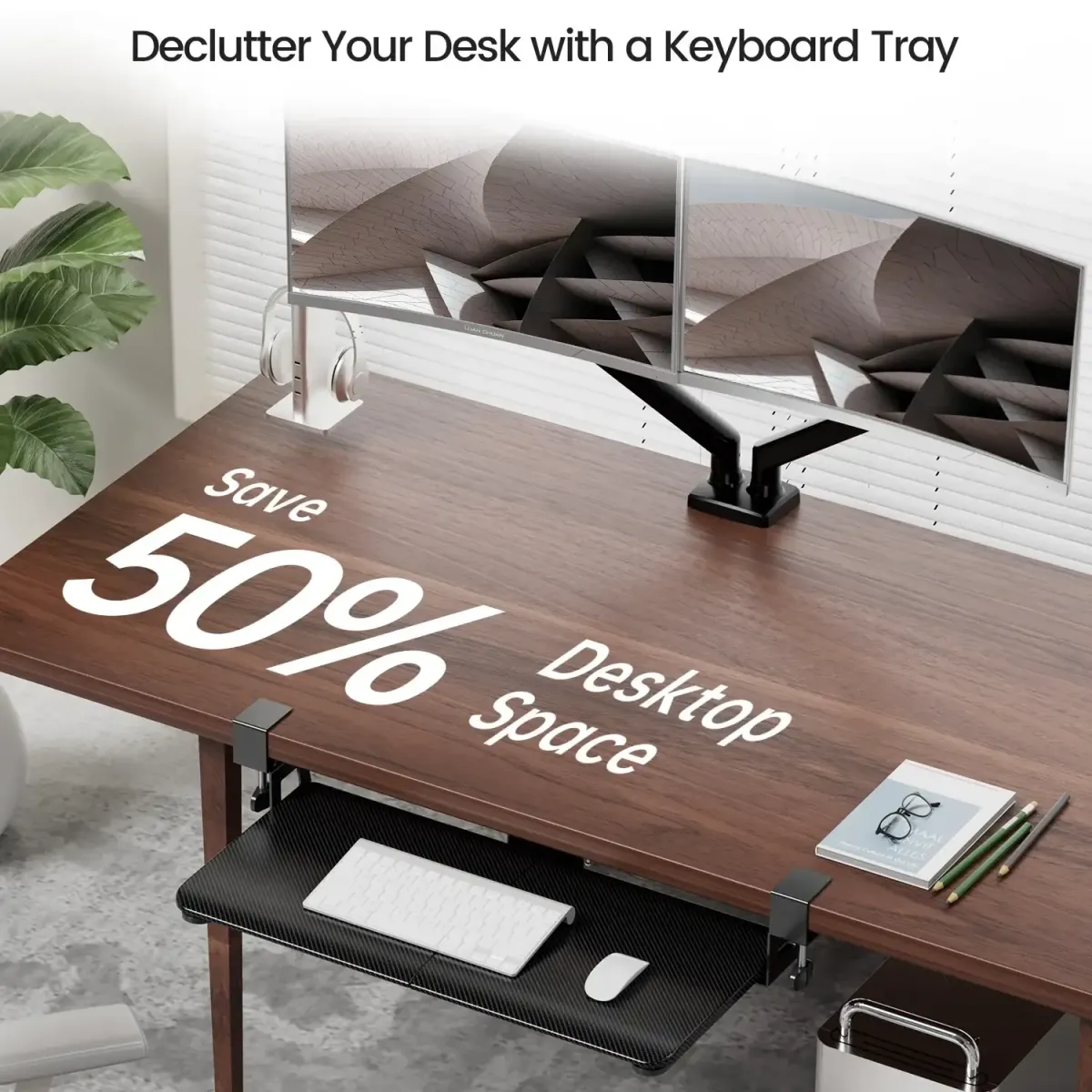 Ergonomic under counter keyboard tray