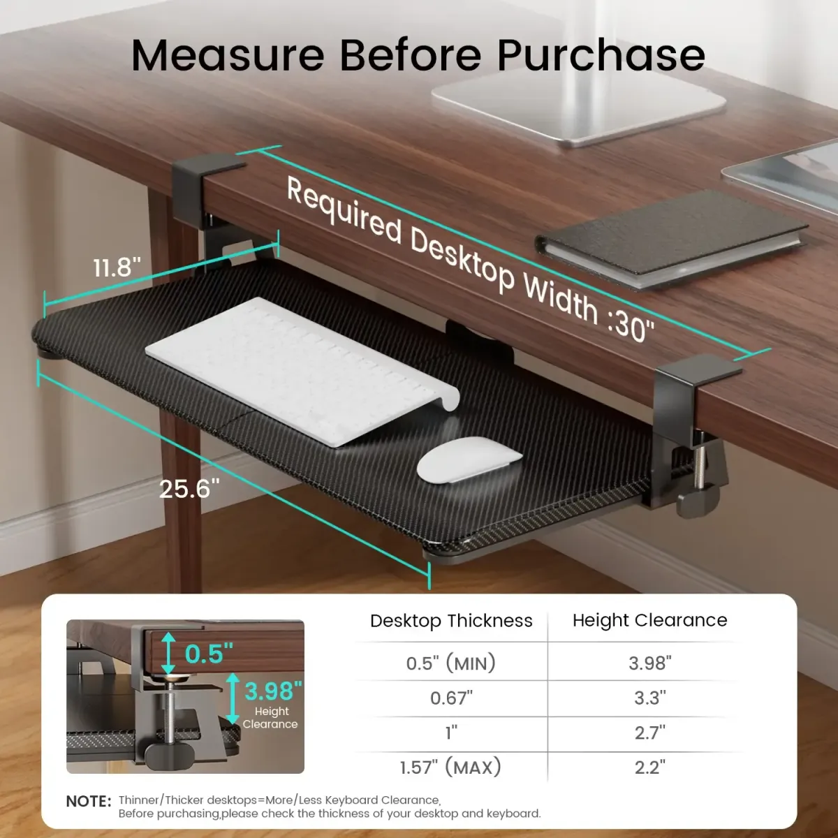 NearHub under counter keyboard tray