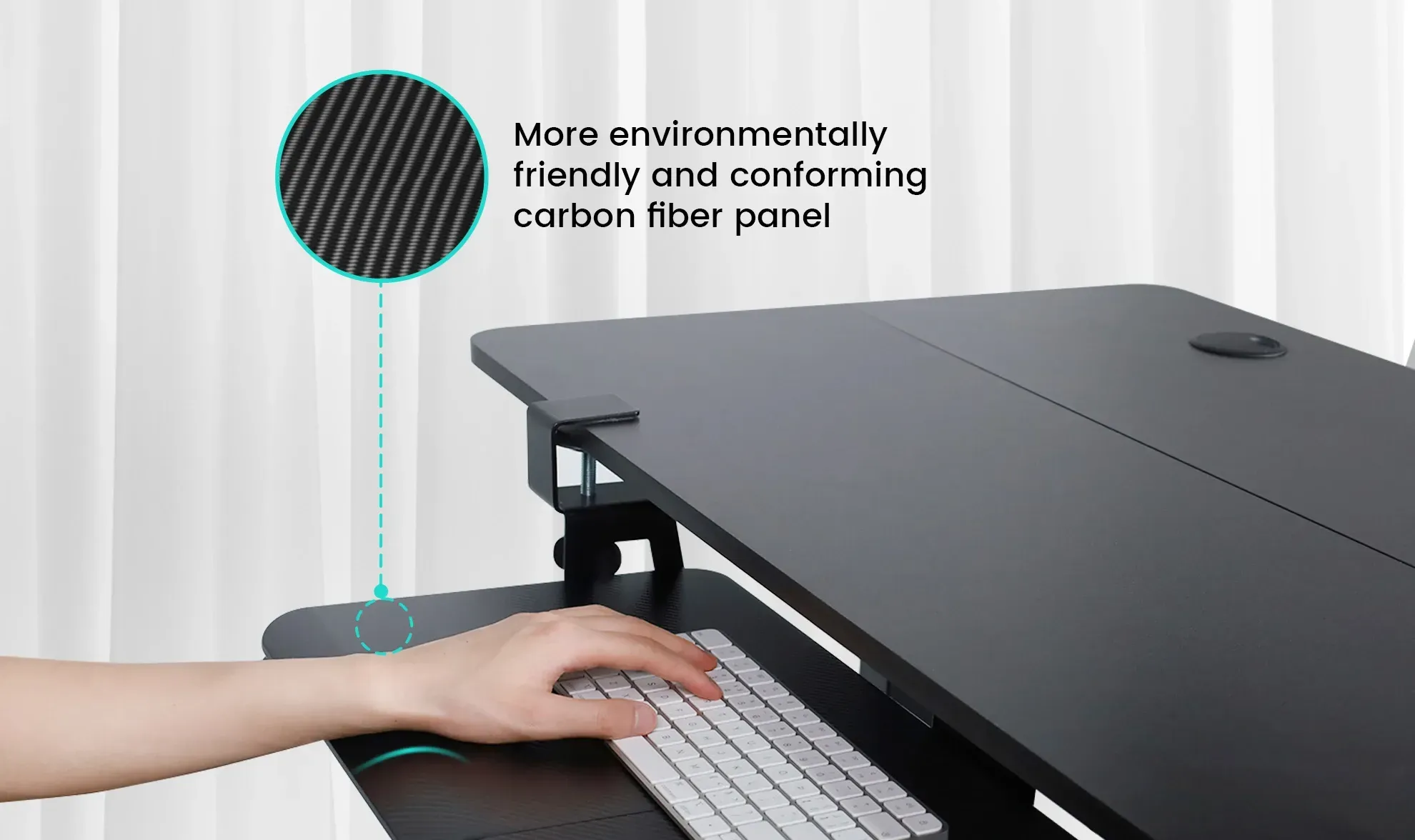 Black keyboard tray for under desk