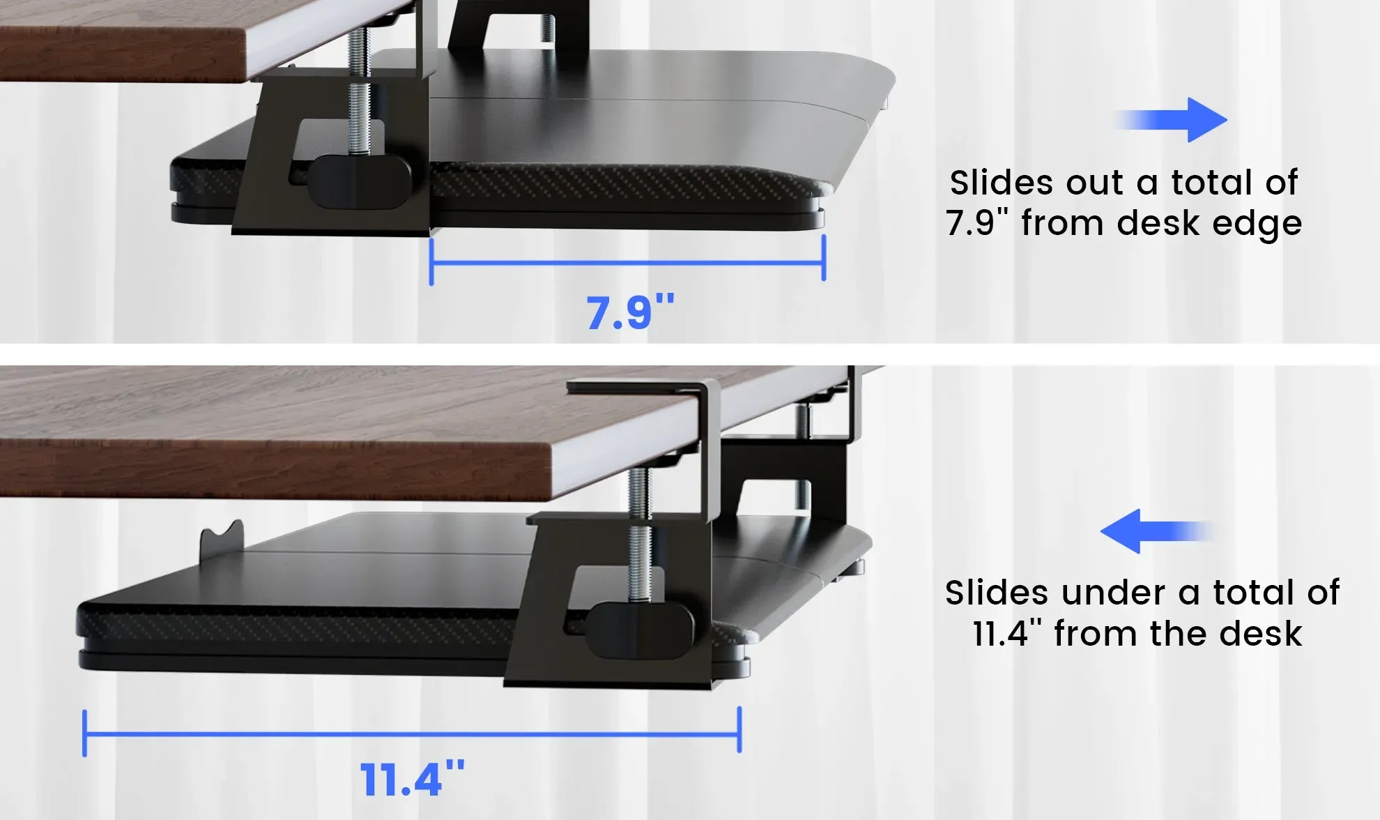 Special details of keyboard tray for under desk
