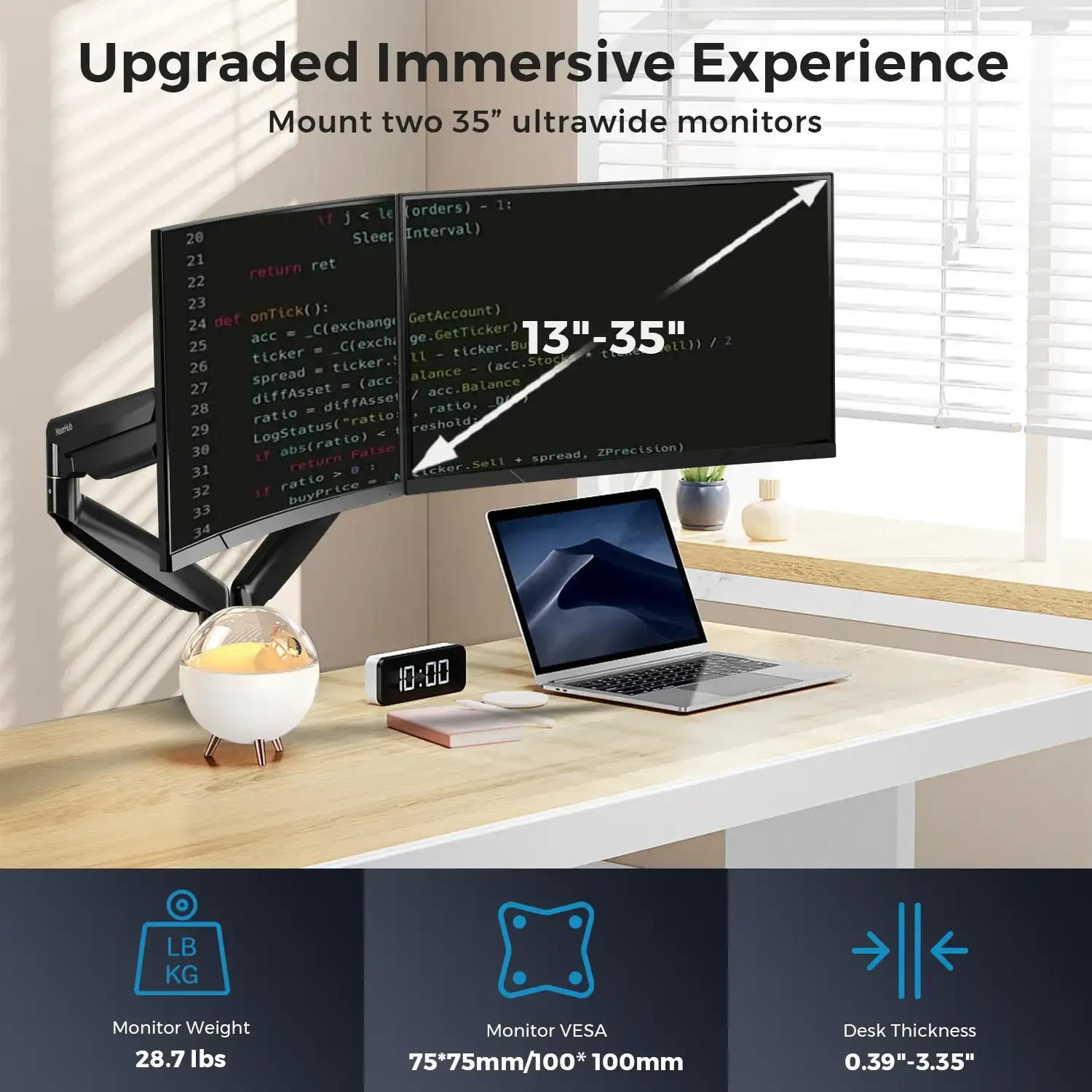 NearHub MA40 double monitor desk stand