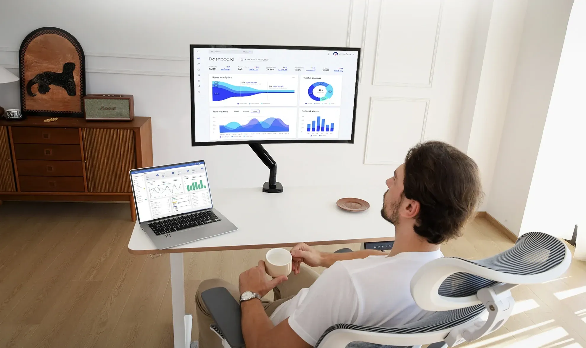 NearHub MA30 monitor single stand for desk space savior