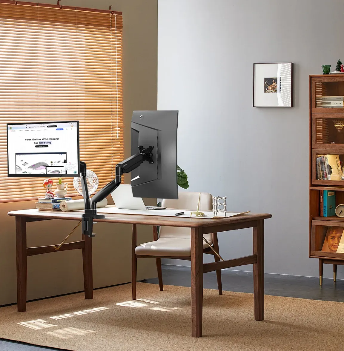 NearHub Ergo monitor stand dual MA40 in the creative studio