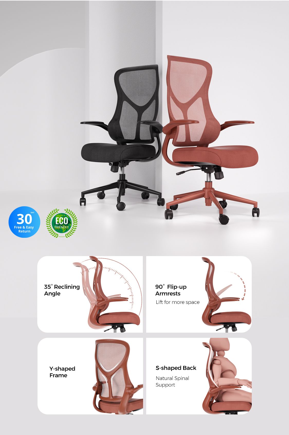 The 24-hour desk chair is designed to be used all day