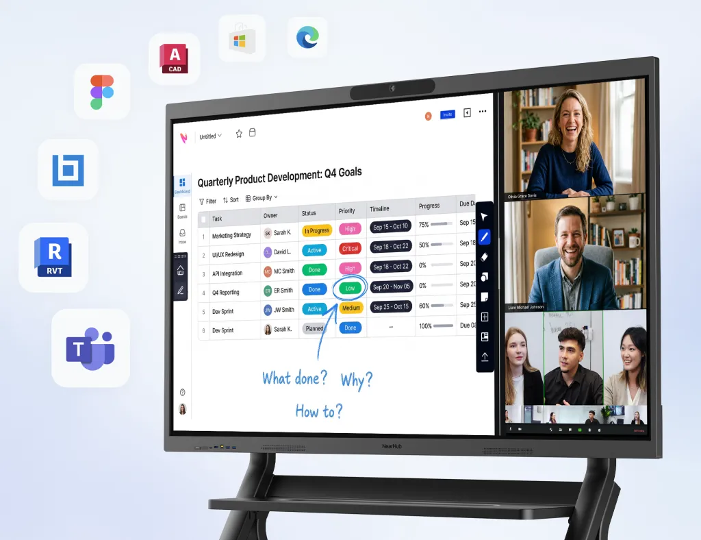 tableau interactif numérique nearhub s max avec windows 11 pro