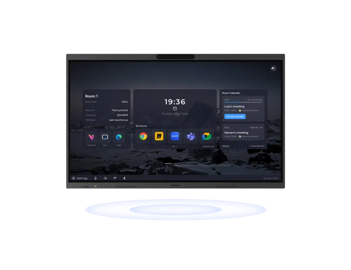 Tableau blanc tactile NearHub avec une interface fluide conçue pour la puissance de Windows