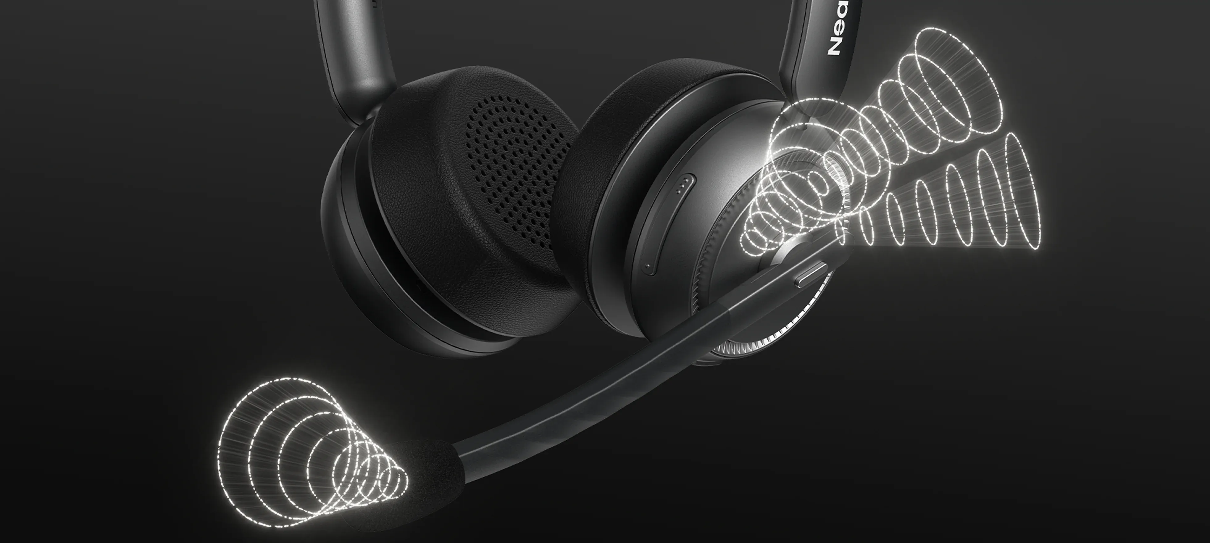 4 noise-canceling microphones on a wireless headphone with noise cancelling mic for clear voice capture.