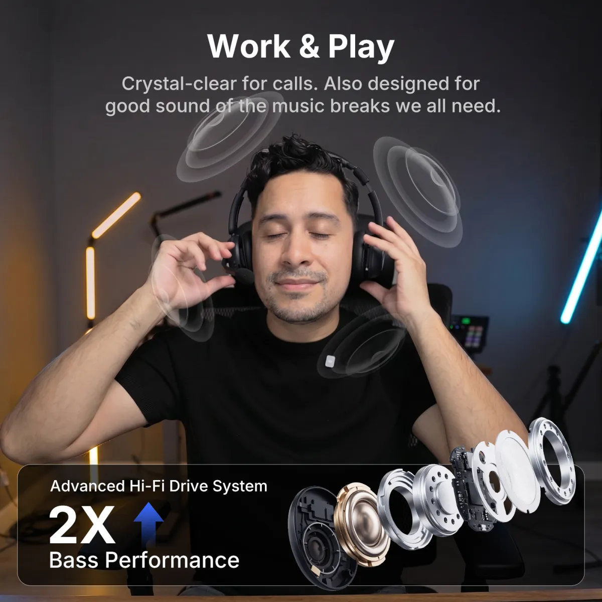 noise cancelling headphone for call center hifi speaker