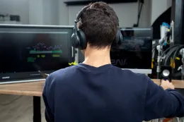 person-earphones-while-work