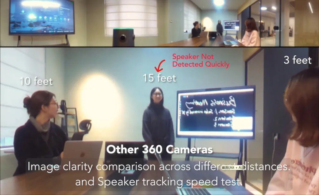 Meeting Owl 3 detects the speaker slowly