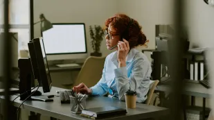 office people with headsets