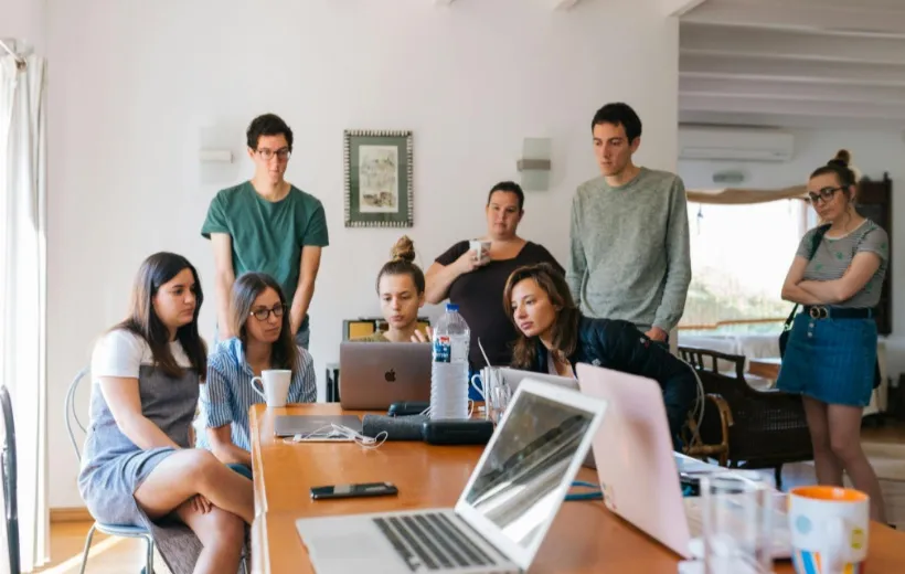 people working together to discuss something