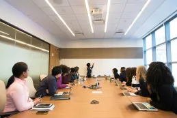 Company meeting in office