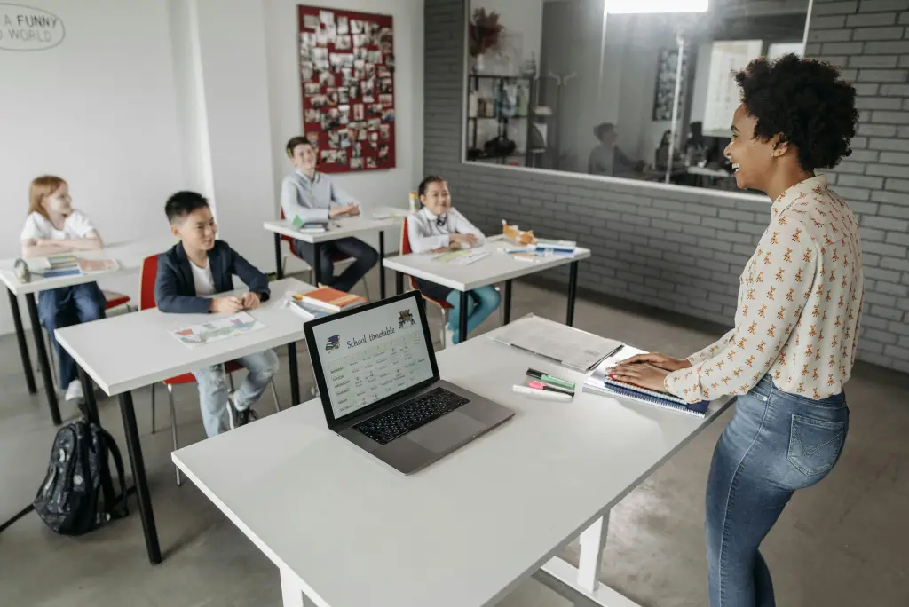 a teacher using classroom management games online 