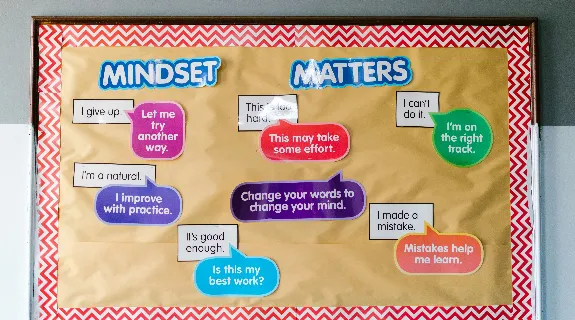 ela bulletin board in a high school classroom
