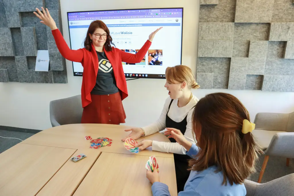 teacher using s board for students