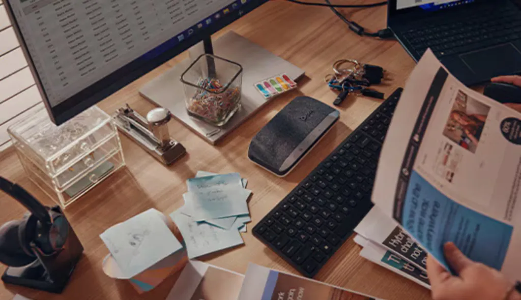 Poly Sync 20 protable conference speakerphone.