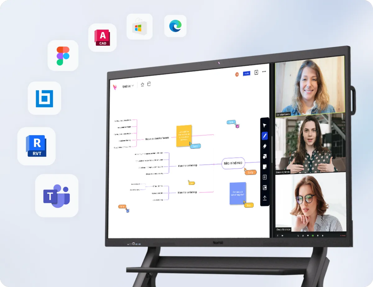 NearHub Board S Pro interaktives digitales Whiteboard für Hybrid-Meeting