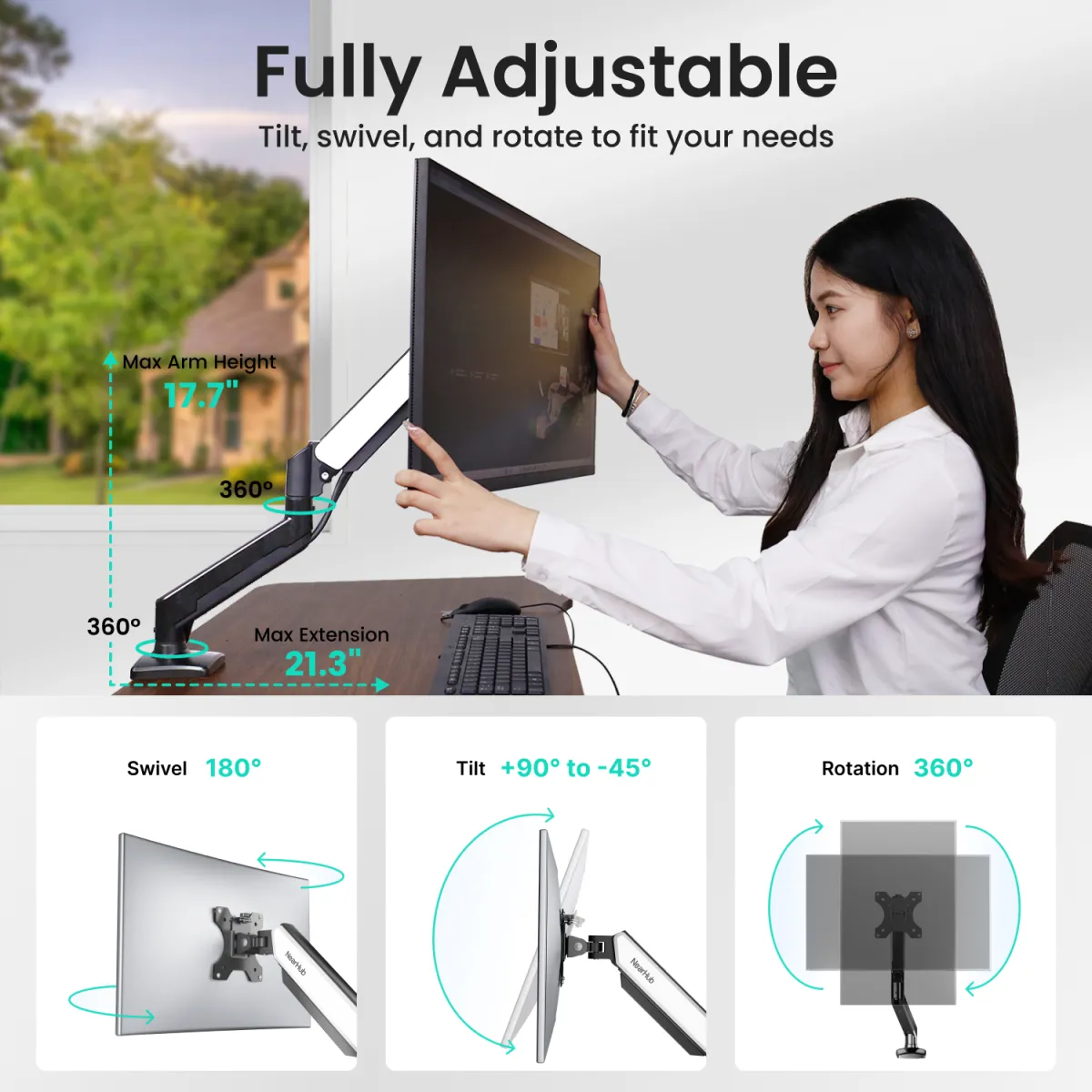 Details of dual display mount