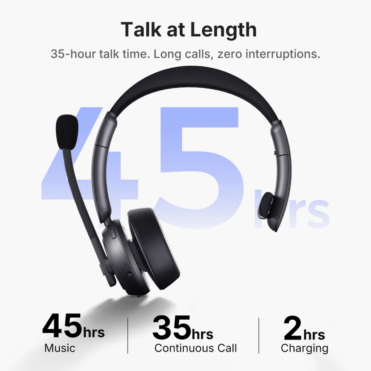 single ear bluetooth headset battery