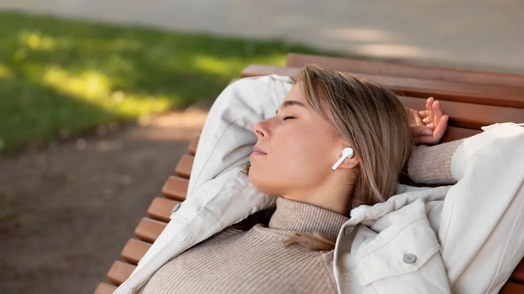 a sleeping person is wondering how to wear wireless earbuds correctly