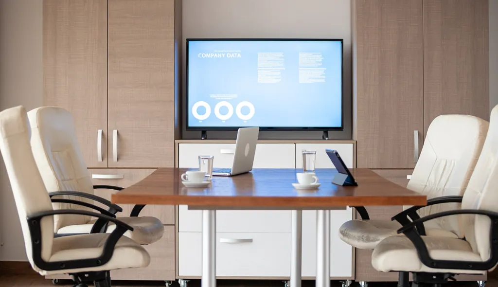 A small conference room.